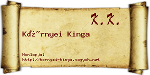 Környei Kinga névjegykártya